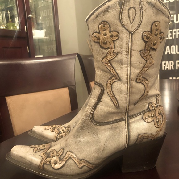 Women’s stunning beige Italian made cowboy boot Size 40 - Picture 4 of 5